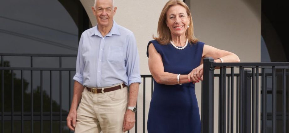 Homeowner Bill Verco and LJ Hooker Kensington/Unley’s Chrissy Esau outside Bill’s house for sale at 10 Blyth St, Glen Osmond, which is hitting the market next week. Picture: MATT LOXTONSource:News Limited