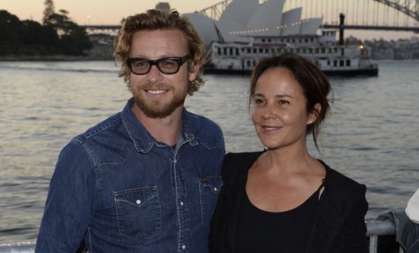 Actors Simon Baker and Rebecca Rigg
