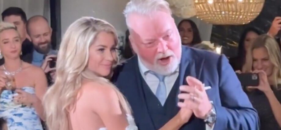 Radio shock jock Kyle Sandilands and long-time partner Tegan Kynaston married on Saturday